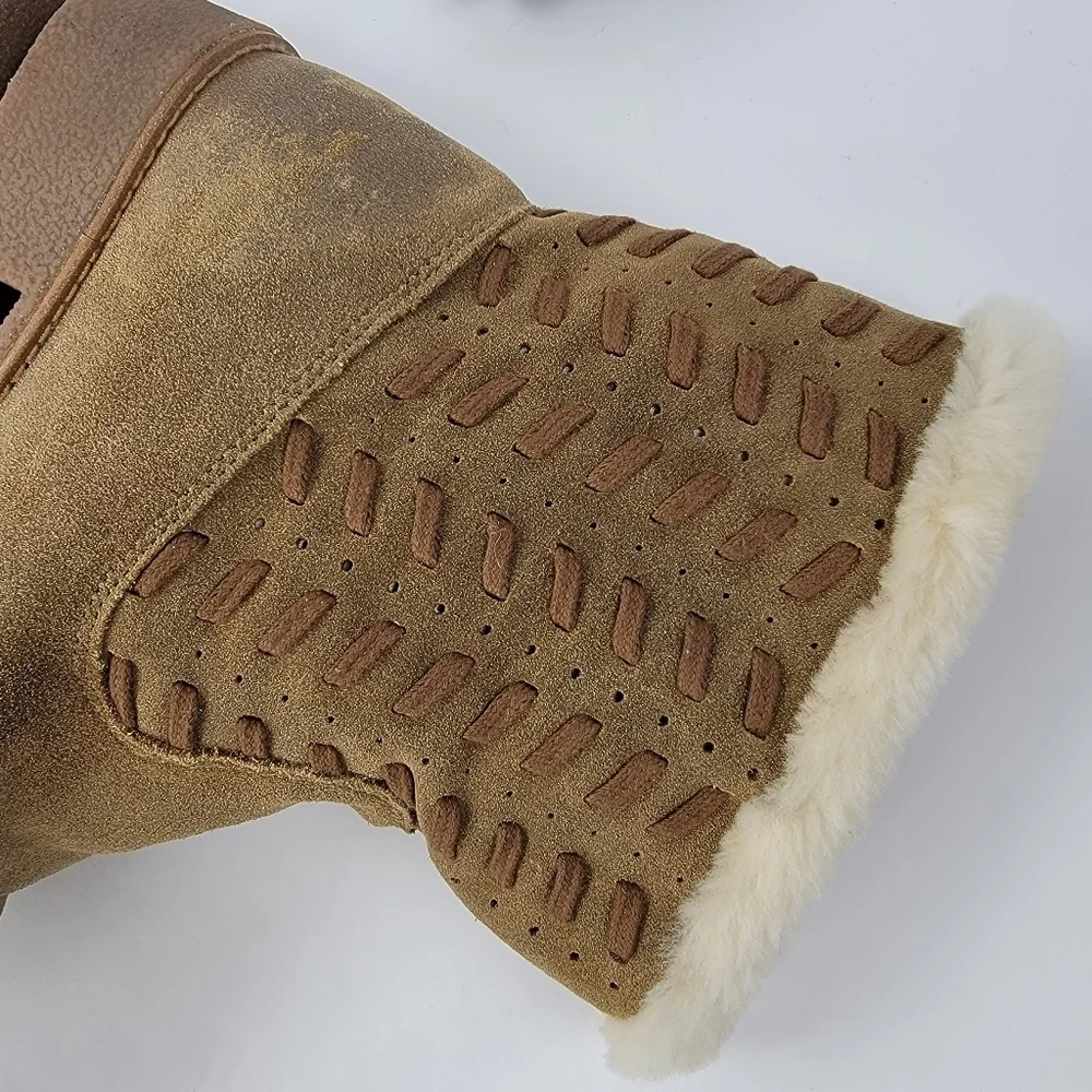 ABEO Pro Women's Bristol Sheepskin Lined Suede Boot in Tan Size 10